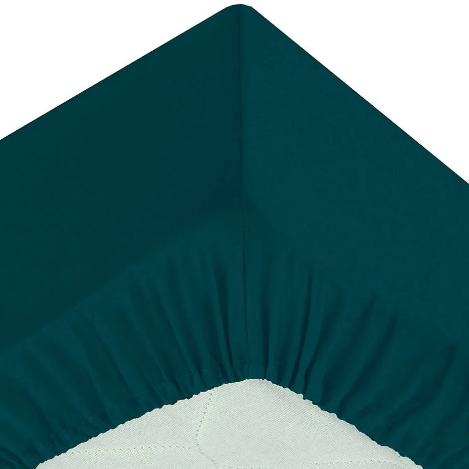 Atmosphera Créateur D'Intérieur Drap-housse - percale - bleu - 180x200 cm - Atmosphera
