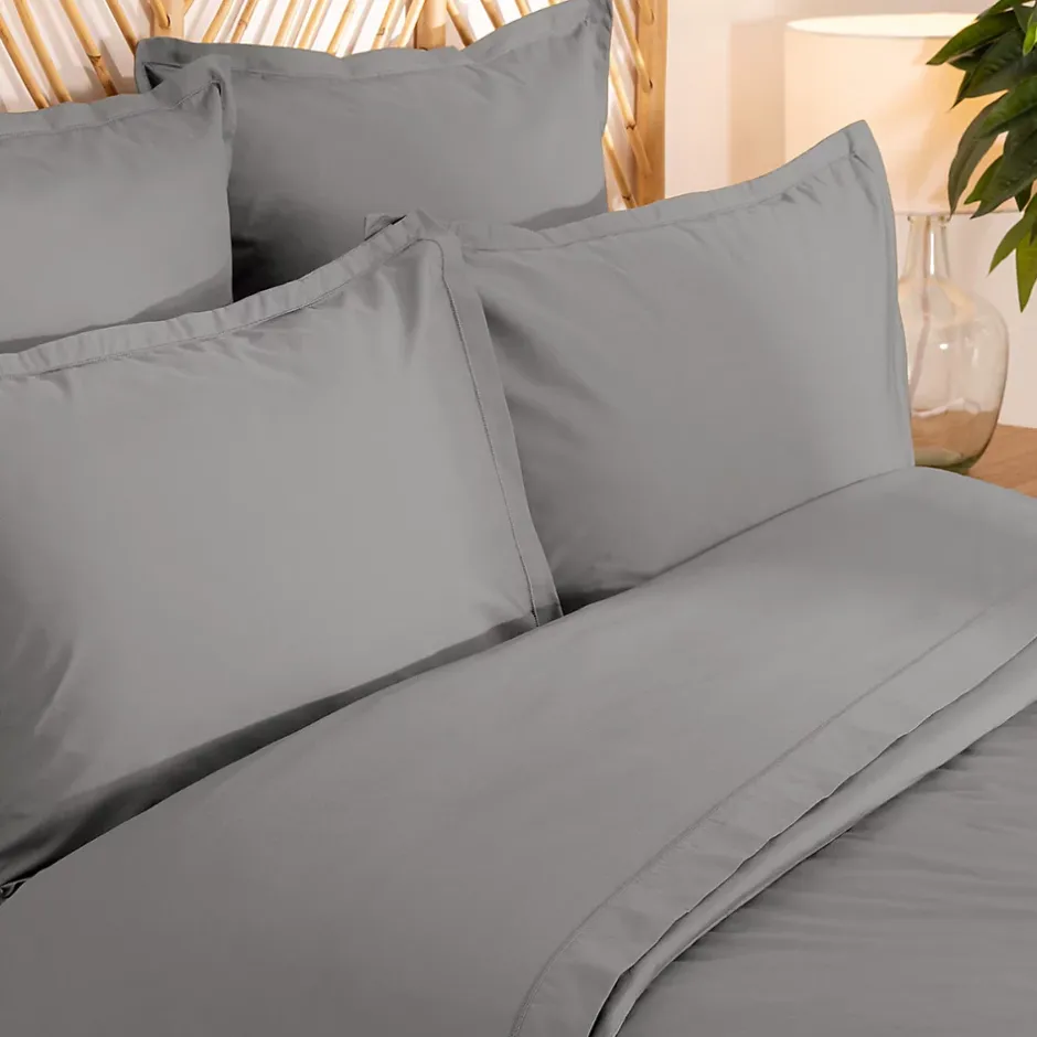 Atmosphera Créateur D'Intérieur Drap-housse - percale - gris - 160x200 cm - Atmosphera Discount
