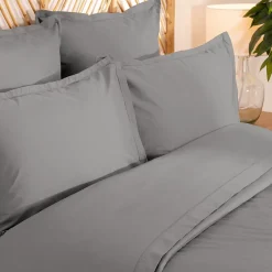 Atmosphera Créateur D'Intérieur Drap-housse - percale - gris - 160x200 cm - Atmosphera Discount