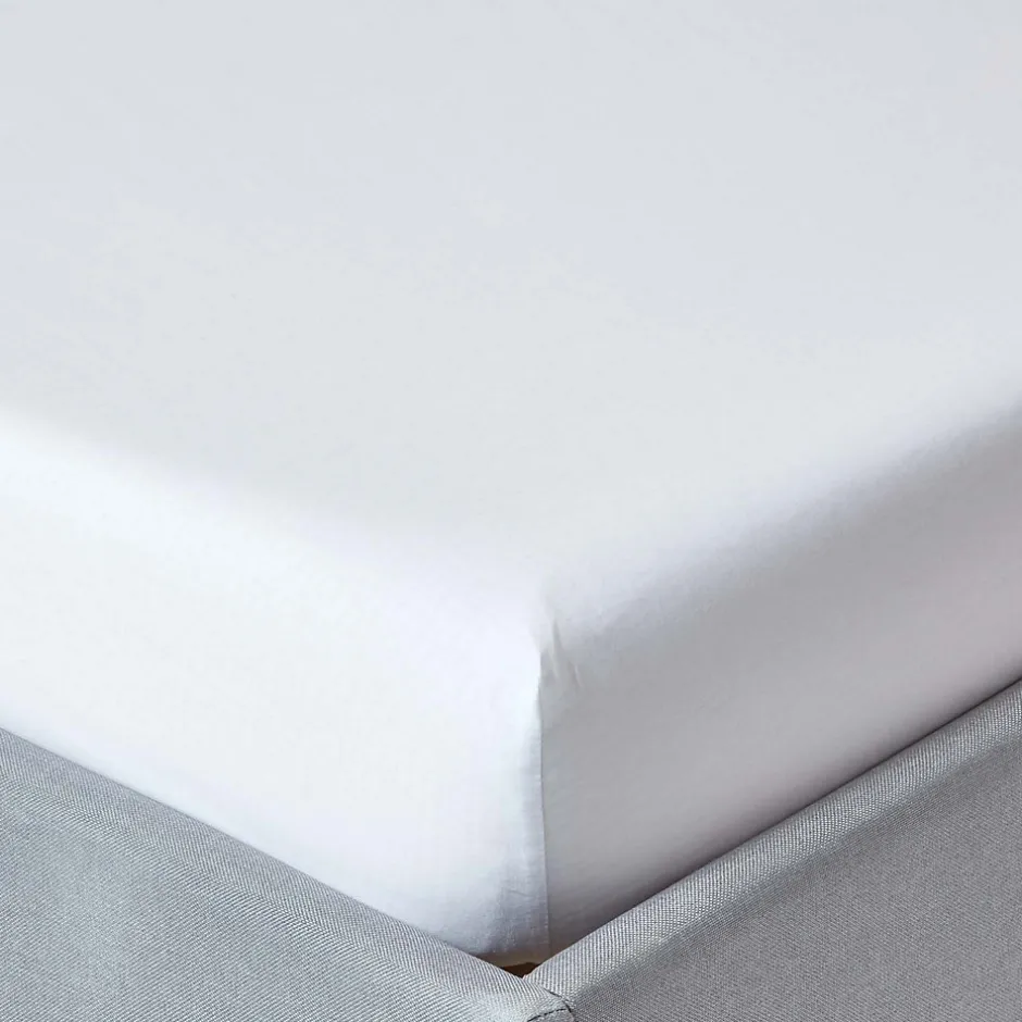 Homescapes Drap-housse blanc 100% coton égyptien 200 fils 140 x 200 cm -