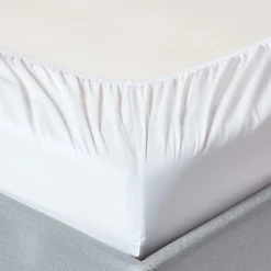 Homescapes Drap-housse blanc 100% coton égyptien 200 fils 140 x 200 cm -