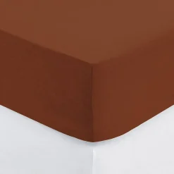 Atmosphera Créateur D'Intérieur Drap-housse Carina en coton 160x200cm rose terracotta - Atmosphera Hot