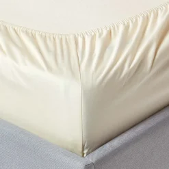Homescapes Drap-housse crème 100% coton bio 400 fils 140 x 190 cm -