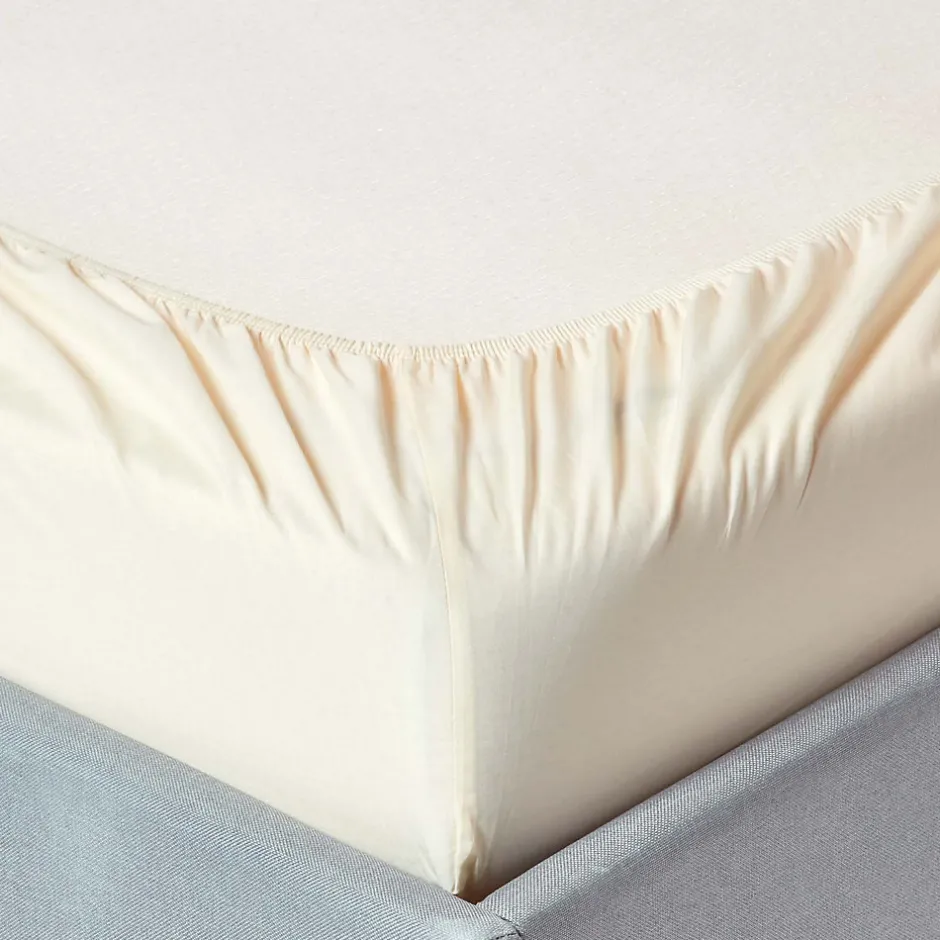Homescapes Drap-housse crème 100% coton égyptien 200 fils 160 x 200 cm - Online