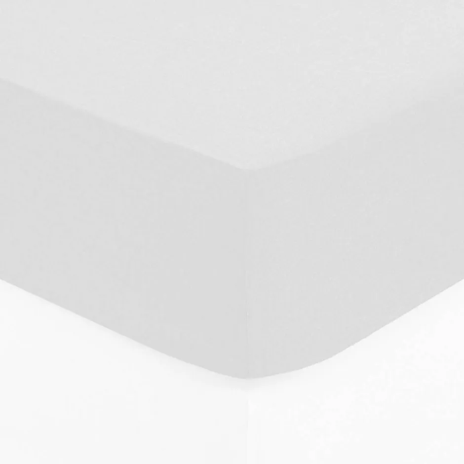 Atmosphera Créateur D'Intérieur Drap-housse en coton - blanc - bonnet H30cm - 90x190 cm - Atmosphera