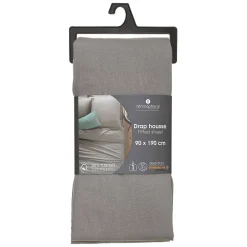 Atmosphera Créateur D'Intérieur Drap-housse en coton - gris - bonnet H30cm - 90x190 cm - Atmosphera Sale