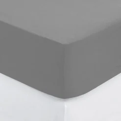 Atmosphera Créateur D'Intérieur Drap-housse en coton - gris - bonnet H30cm - 140x190 cm - Atmosphera Clearance