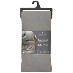 Atmosphera Créateur D'Intérieur Drap-housse en coton - gris - bonnet H30cm - 140x190 cm - Atmosphera Clearance