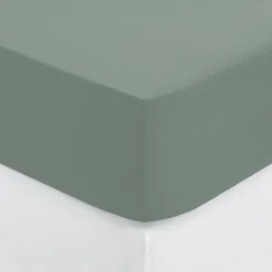 Atmosphera Créateur D'Intérieur Drap-housse en coton - vert céladon - bonnet H30cm - 140x190 cm - Atmosphera