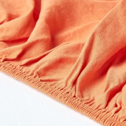 Homescapes Drap-housse en lin lavé orange - 100 x 200 cm Outlet