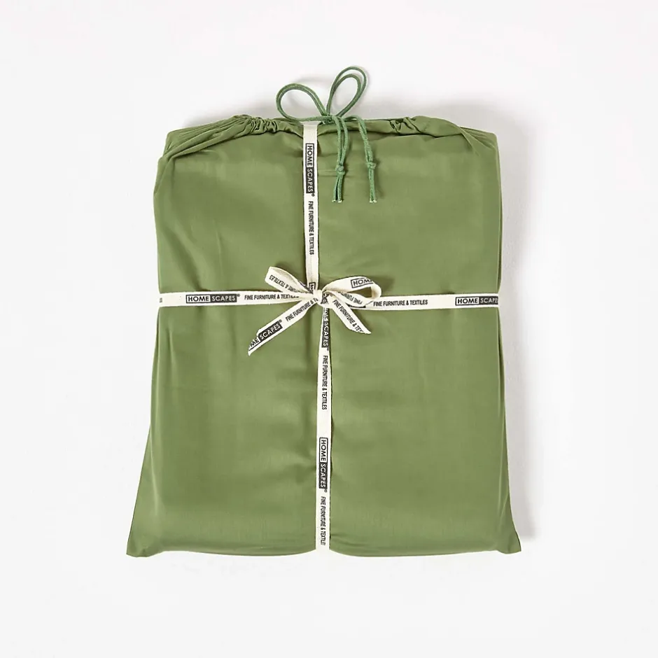 Homescapes Drap-housse matelas épais coton égyptien bio 400 fils vert mousse 180 x 200 cm - Hot