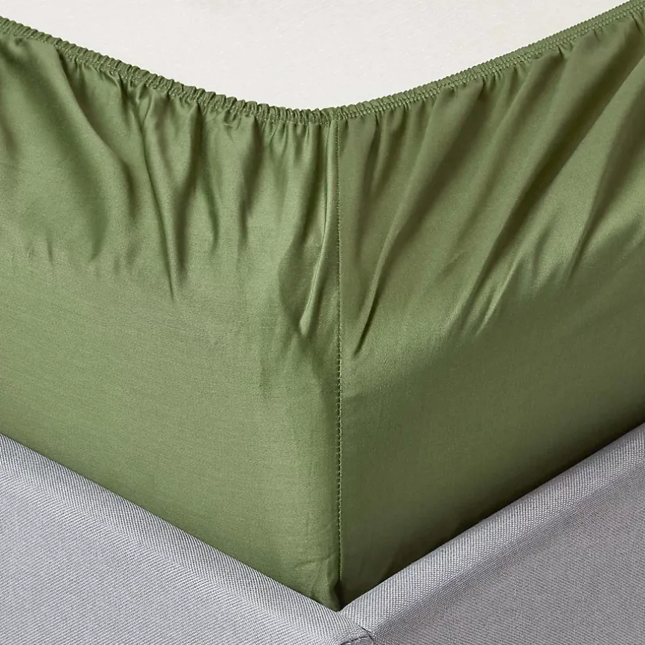 Homescapes Drap-housse matelas épais coton égyptien bio 400 fils vert mousse 180 x 200 cm - Hot
