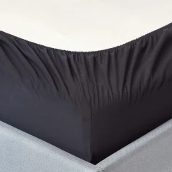 Homescapes Drap-housse noir 100% coton égyptien 200 fils 120 x 190 cm - Clearance