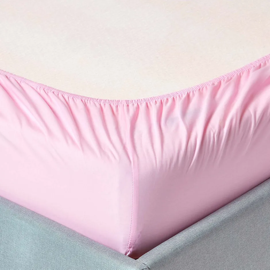 Homescapes Drap-housse rose 100% coton égyptien 200 fils 90 x 190 cm -
