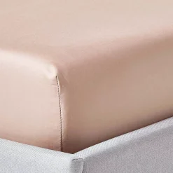 Homescapes Drap-housse uni 100 % coton égyptien 1000 fils coloris beige taupe 140 x 190 cm - Discount