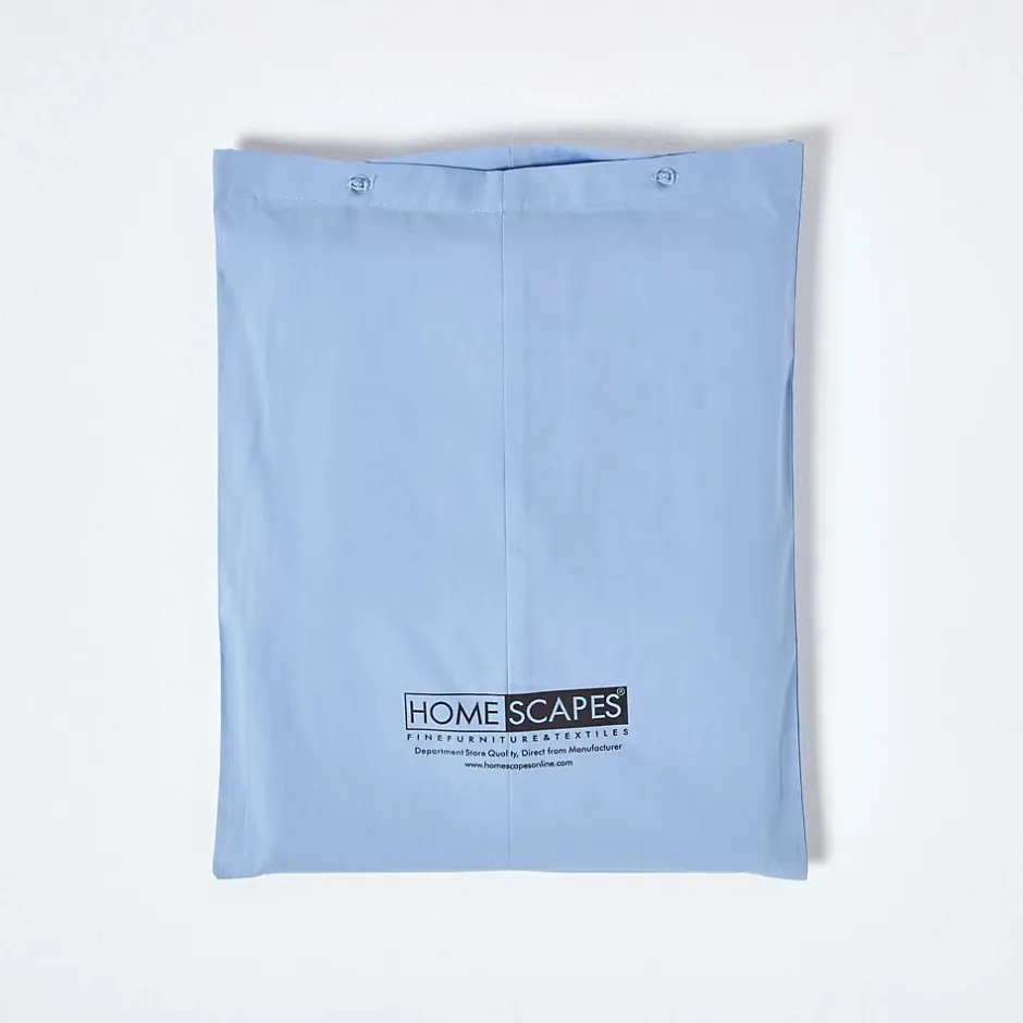 Homescapes Drap-housse uni 90 x 190 cm 100 % coton égyptien 200 fils coloris bleu - Clearance