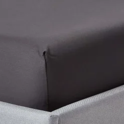 Homescapes Drap-housse uni grand bonnet 100 % coton égyptien 1000 fils coloris gris foncé 180 x 200 cm - Hot
