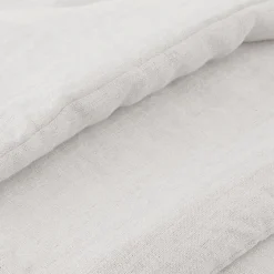 Meubletmoi Édredon 150 x 150 cm lin lavé blanc avec 4 nouettes en jute - LUISA
