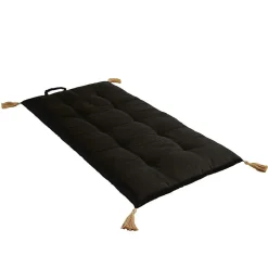 Decostars Édredon Panama 90x190 cm pompons jute noir
