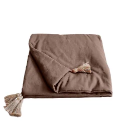 Decostars Édredon Panama 90x190 cm pompons jute vison Sale