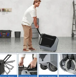 Giantex Déshumidificateur 85 L jour Déshumidificateur Mobile avec Dégivrage Automatique Minuterie 24H Tuyau de drainage Pompe Noir