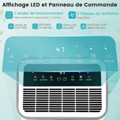 Giantex Déshumidificateur 25 L Jour Déshumidificateur électrique Minuterie 24H 2 Vitesses de Ventilation 2 Modes