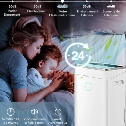 Giantex Déshumidificateur 25 L Jour Déshumidificateur électrique Minuterie 24H 2 Vitesses de Ventilation 2 Modes