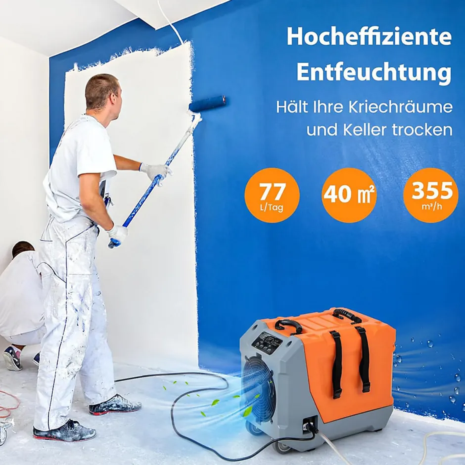 Giantex Déshumidificateur air 85 L jour Déshumidificateur Mobile avec Dégivrage Automatique Minuterie 24H Tuyau de drainage Pompe