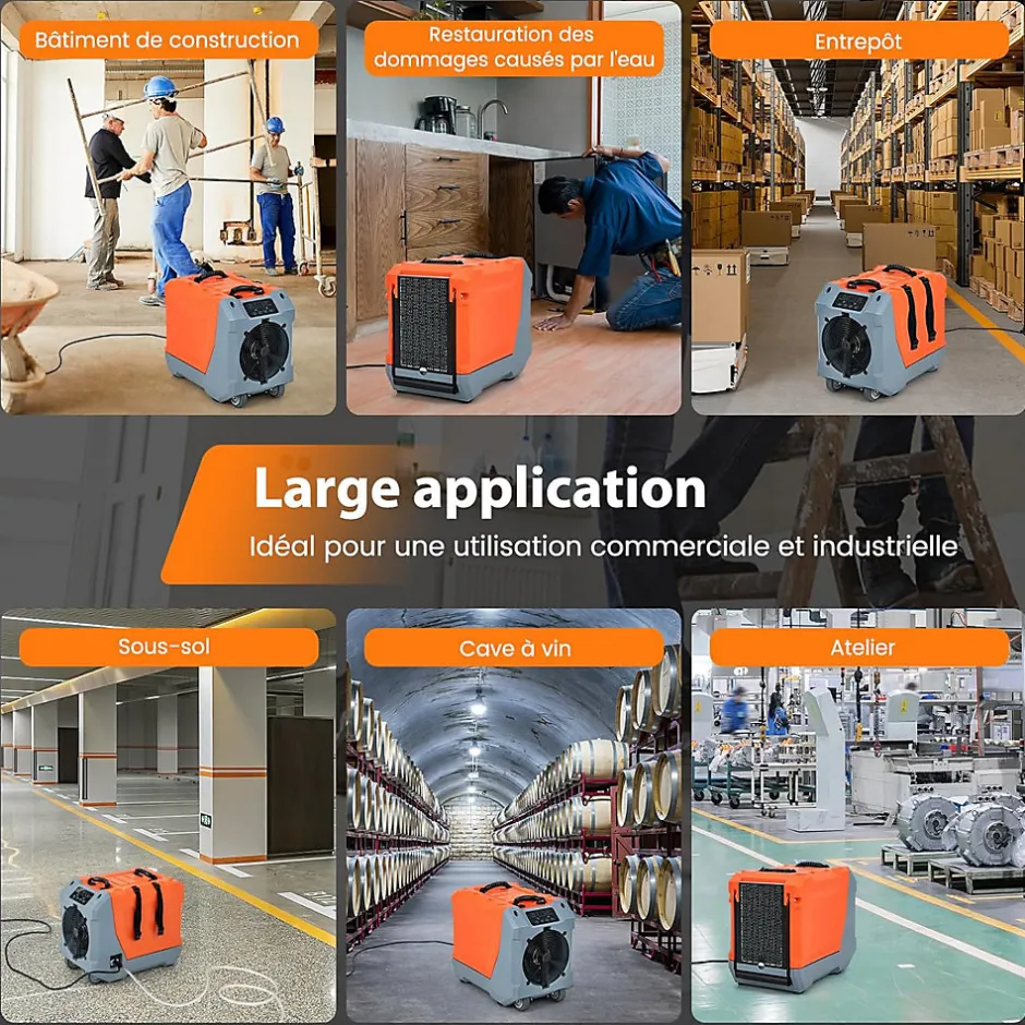 Giantex Déshumidificateur air 85 L jour Déshumidificateur Mobile avec Dégivrage Automatique Minuterie 24H Tuyau de drainage Pompe