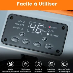Giantex Déshumidificateur air 85 L jour Déshumidificateur Mobile avec Dégivrage Automatique Minuterie 24H Tuyau de drainage Pompe