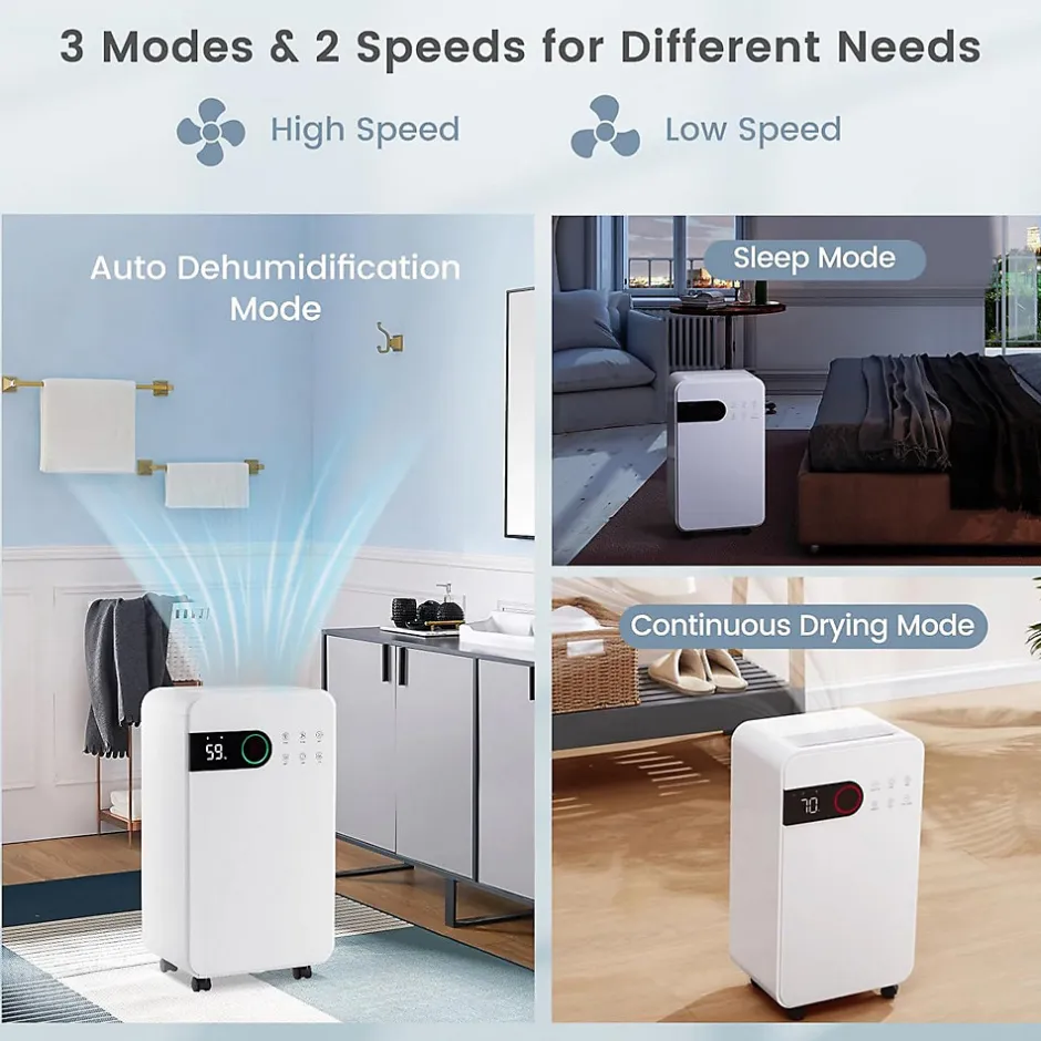 Giantex Déshumidificateur Air 15L Jour 3 Modes 2 Vitesse Déshumidificateur Portable pour Pièces 15 Déshumidificateur Electrique