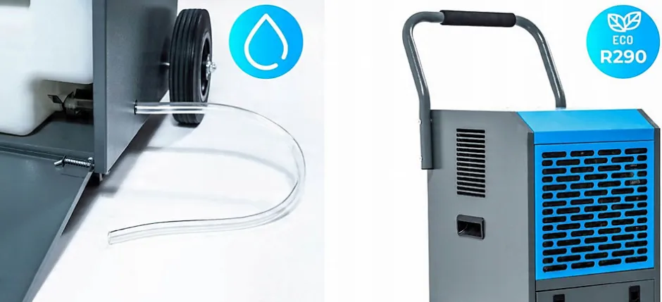 Hexwelt Déshumidificateur d'air industriel 70L/24H réservoir 5.5L absorbeur d'humidité 1 pièce.