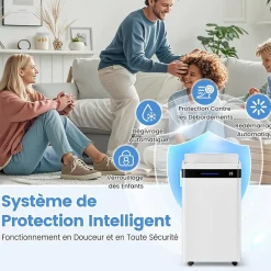 Giantex Déshumidificateur d'air 28,5L/Jour, 4 Modes, Réservoir d'Eau 5,5L, Minuterie 0-24H, avec Roues pour Chambre, Salon 35m²
