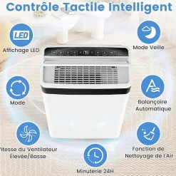 Giantex Déshumidificateur d'air 28,5L/Jour, 4 Modes, Réservoir d'Eau 5,5L, Minuterie 0-24H, avec Roues pour Chambre, Salon 35m²