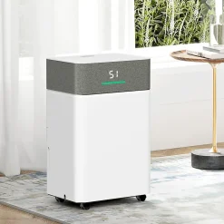 Homcom Déshumidificateur d'air 20L/jour mobile silencieux réservoir 4,5L timer 24H écran LED témoin d'humidité filtre lavable
