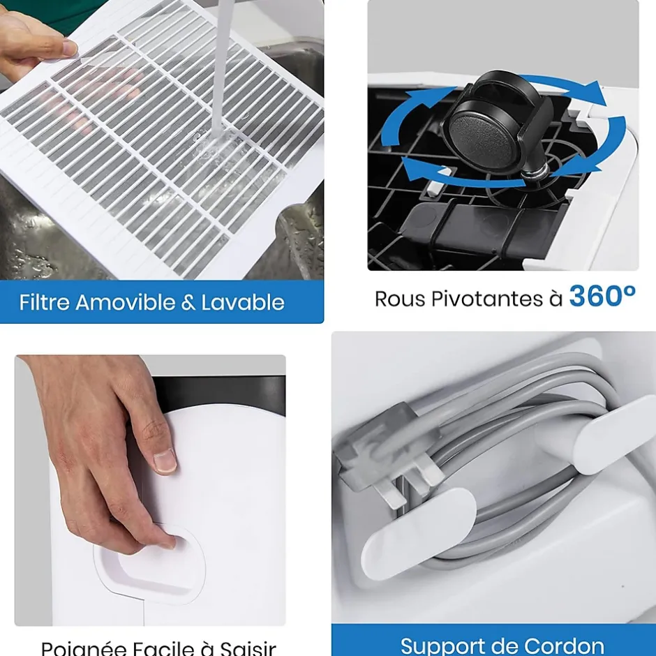 Giantex Déshumidificateur 50L Jour pour Pièces 60 avec 4 Modes 2 Vitesses De Ventilateur écran Tactile Contrôle Wifi Minuterie 24H Outlet