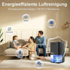 Nettlife Déshumidificateur 1400 ml avec minuterie et d'ambiance (noir)