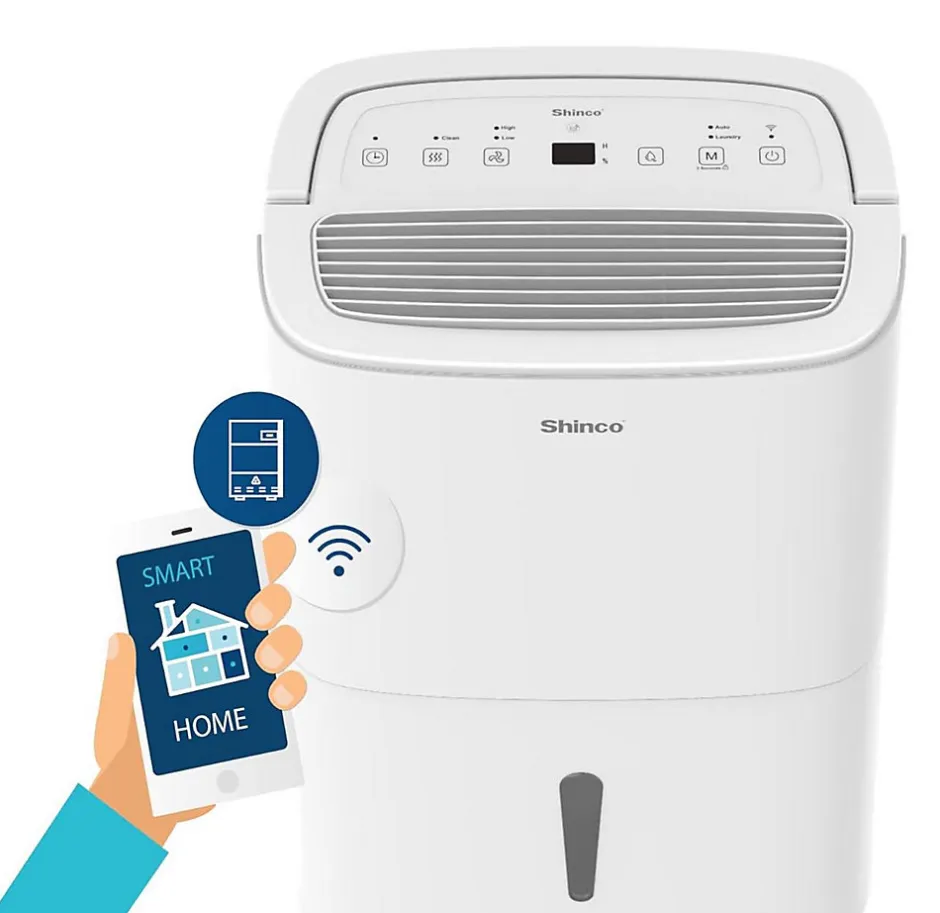 Shinco Déshumidificateur Portable Blanc 30L - Purificateur d'Air avec Filtre à Charbon Actif + Minuterie 24h + Drainage Continu