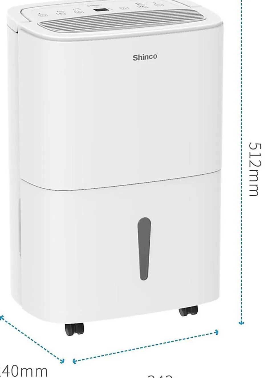 Shinco Déshumidificateur Portable Blanc 30L - Purificateur d'Air avec Filtre à Charbon Actif + Minuterie 24h + Drainage Continu