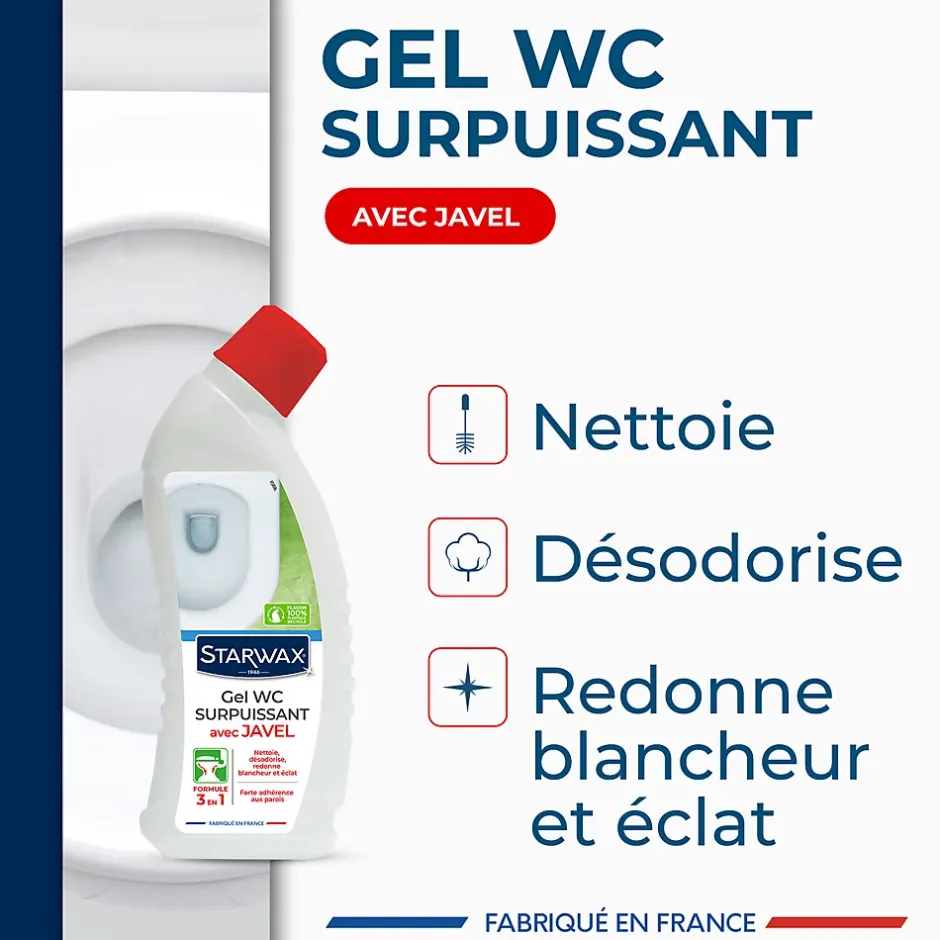 Starwax Désinfectant nettoyant gel javel WC 750 ml Outlet