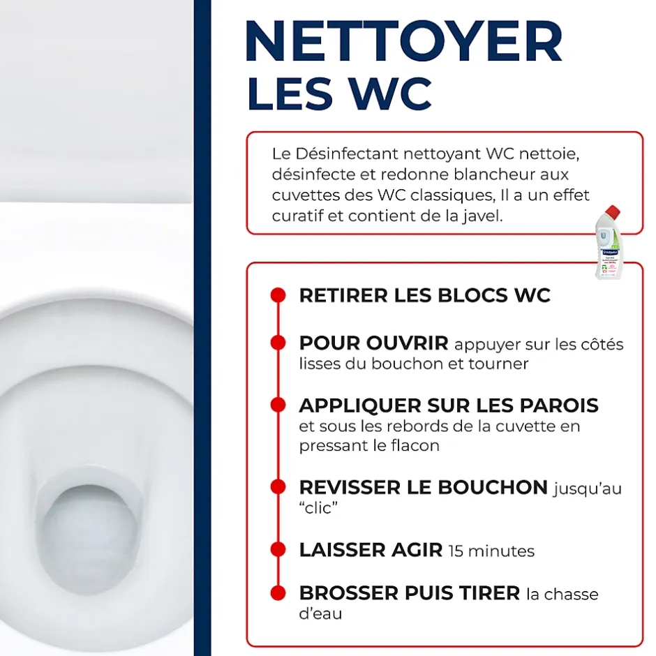 Starwax Désinfectant nettoyant gel javel WC 750 ml Outlet