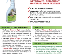 Guard Industrie Détachant tissu TexClean 500ml Tissu Matelas Canapé et Tapis Détachant et Nettoyant Professionnel Best