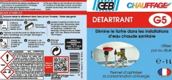 Geb Détartrant des installations sanitaires d'eau chaude , bidon 1 litre New