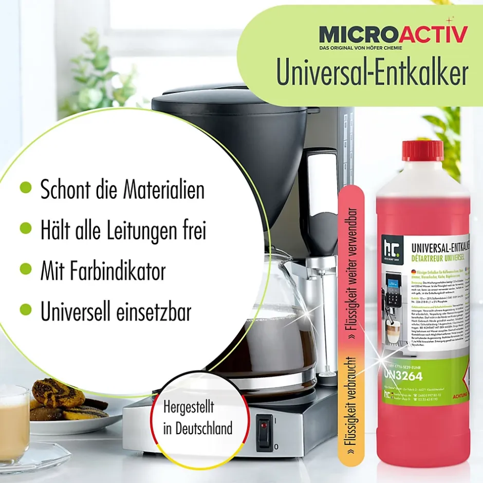 Höfer Chemie Détartrant Universel Microactiv Avec Indicateur De Couleur Pour Machines À Café Entièrement Automatiques En Bidon De 1 x 5 L Best