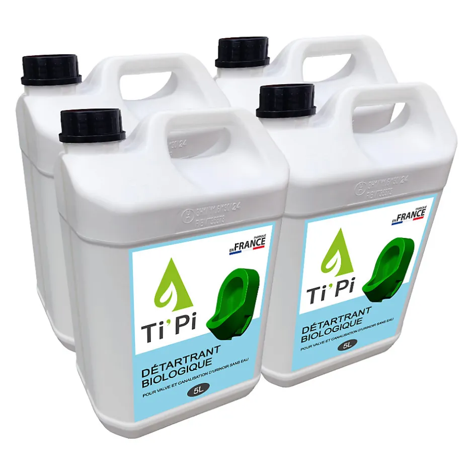 Ti'Pi Détratrant biologique pour valve et canalisations - WC et Urinoir - 4x5L