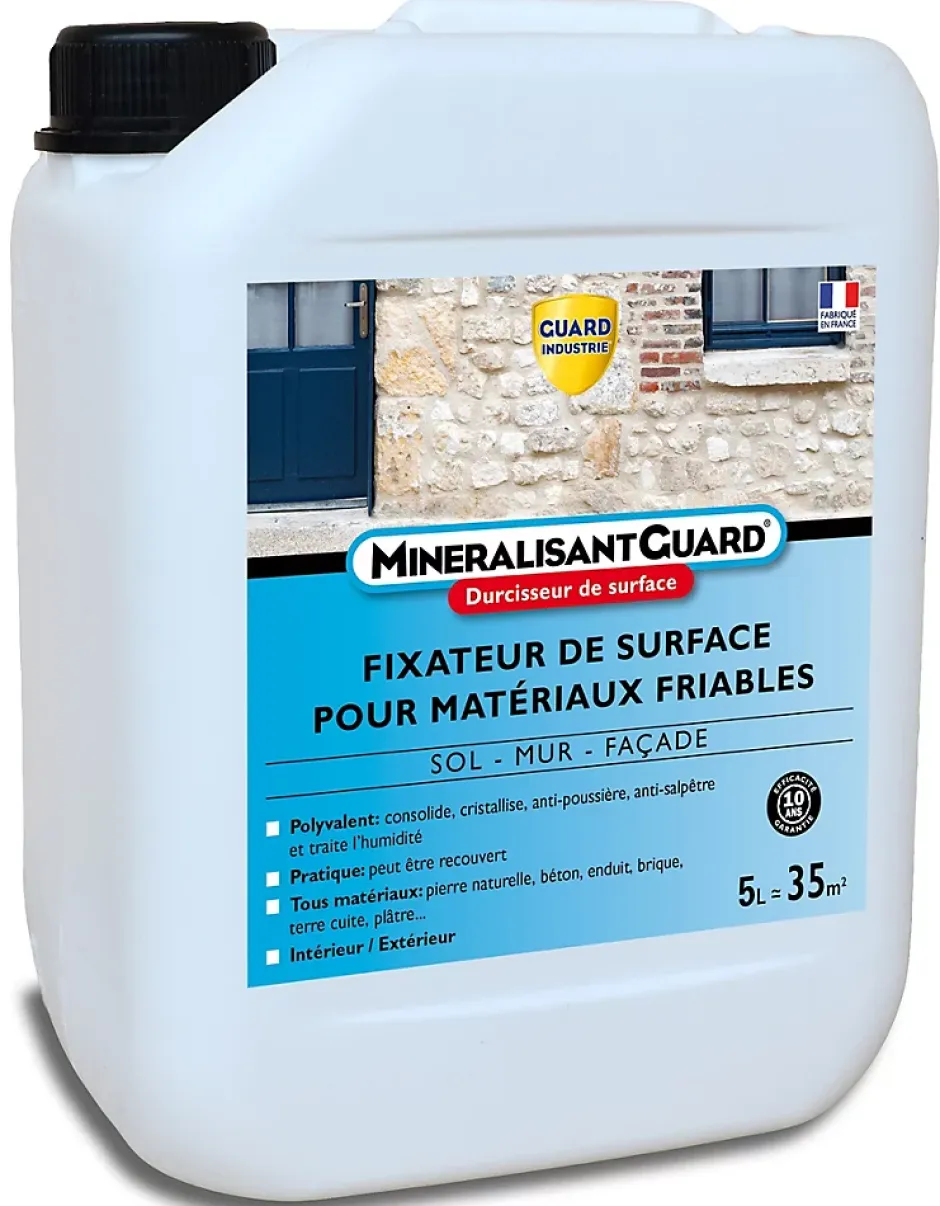 Guard Industrie Durcisseur MinéralisantGuard Pierre Enduit Plâtre Peinture Possible 5L Traite 35 m² New