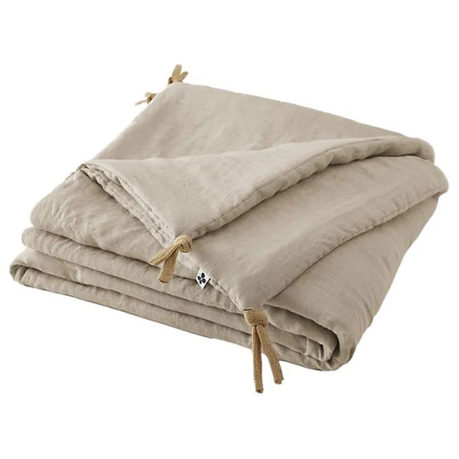 L'Effet Papillon Edredon bout de lit Soline 90x200 lin lavé Sable Hot