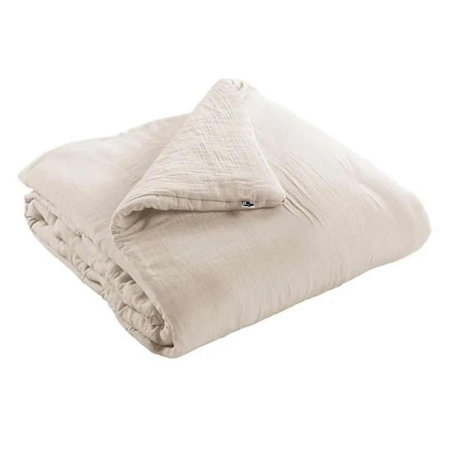 L'Effet Papillon Edredon ou Bout de lit "Gaïa" toutes dimensions "Gaze de Coton" - Gaia Pampa - 180 x 240 cm Outlet