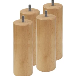Altobuy ELEA - Jeu de 4 pieds 20 cm naturel pour sommier tapissier