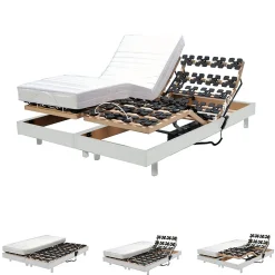 Weber Industries Ensemble 2 sommiers relaxation électrique FLEXPALACE 80x200 / Blanc Best